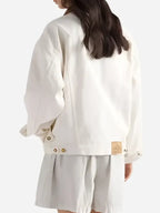 Caitlin Clark Prada Denim Blouson White Jacket