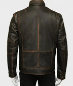 Men's Distressed Brown Leather Jacket Zing Apparel