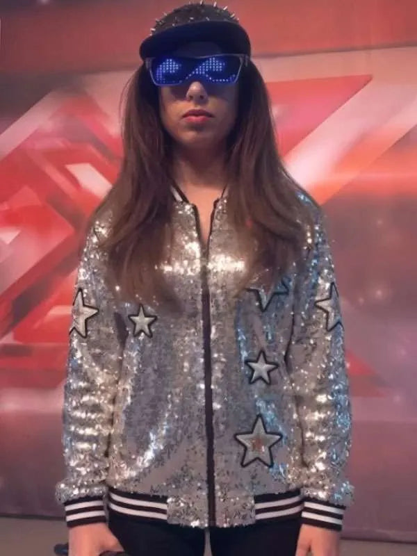SNL UK S02 Celeste Dring Sequin Bomber Jacket
