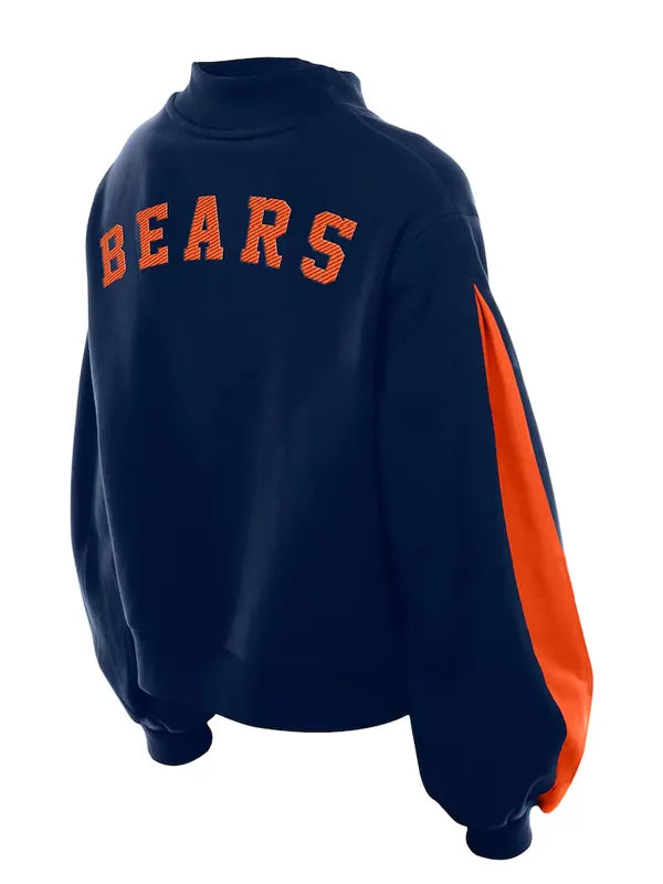 Chicago Bears Mock Neck Sweatshirt Navy Back