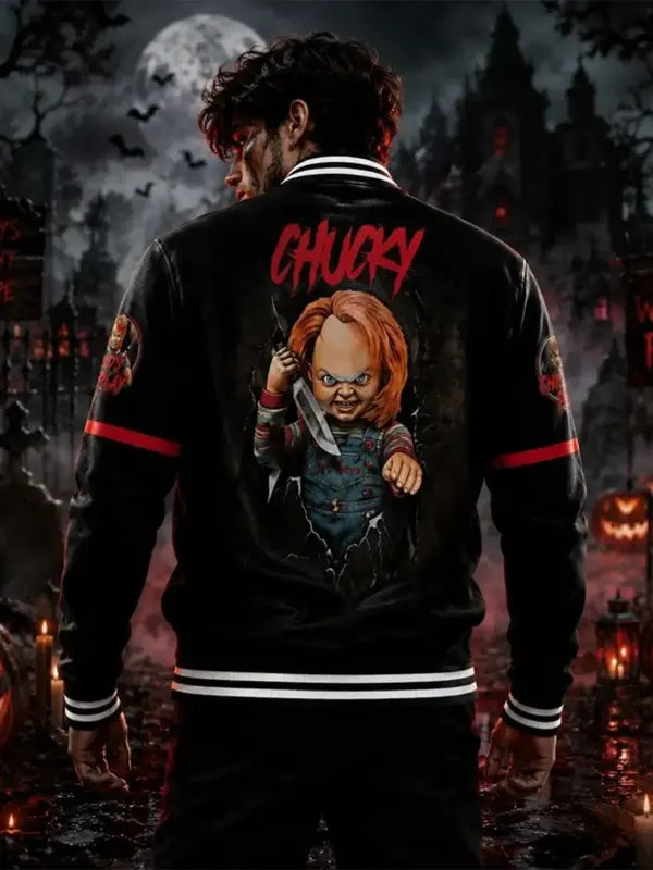 Chucky Child's Play Black Varsity Jacket