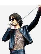 Coachella 2026 Sombr Black Leather Jacket