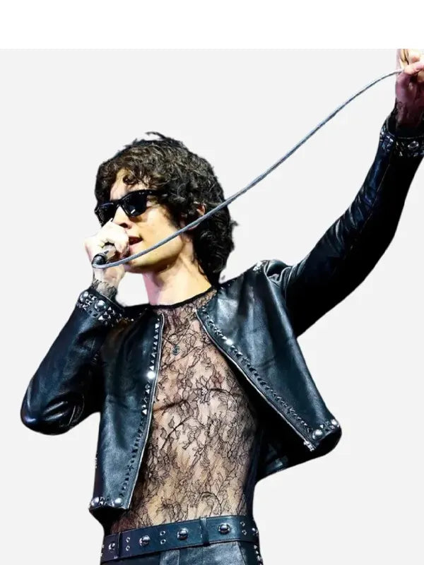 Coachella 2026 Sombr Black Leather Jacket