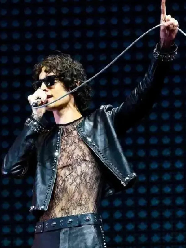 Coachella 2026 Sombr Black Leather Jacket
