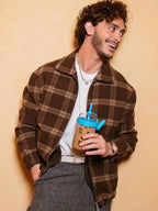 Coffee Photoshoot Antonio Cipriano Plaid Jacket