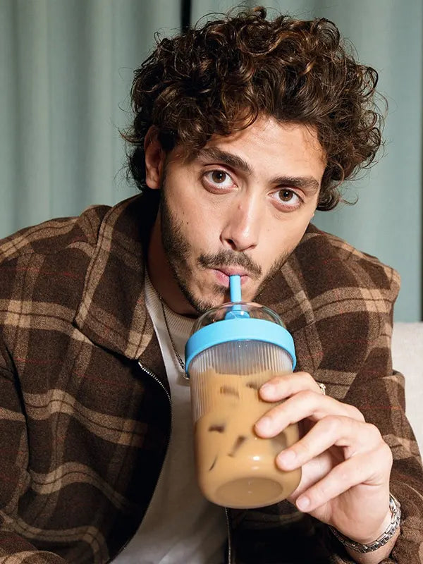 Coffee Photoshoot Antonio Cipriano Plaid Jacket