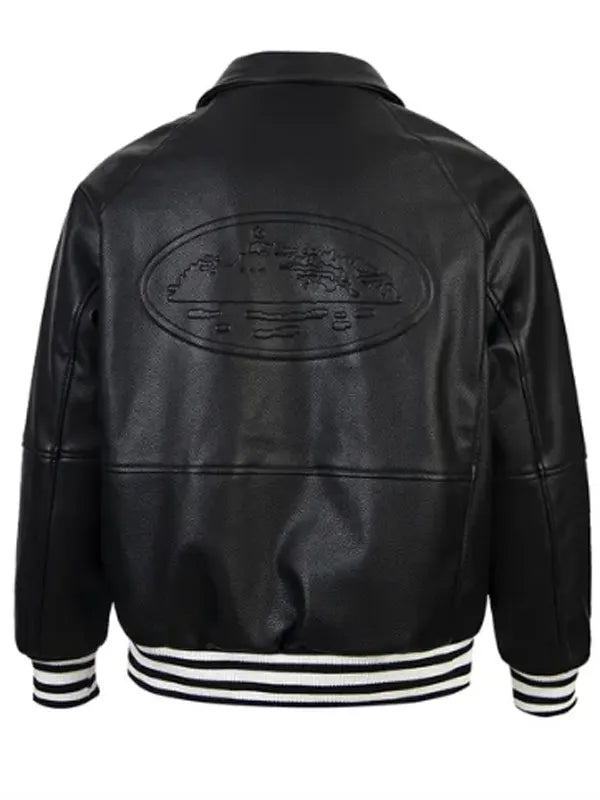 Corteiz Leather Jacket Black