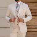 Cream Color Slim Fit Suit For Men