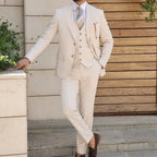 Cream Color Slim Fit Suit For Men