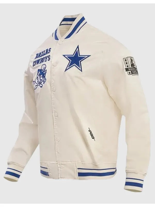 Dallas Cowboys Retro Classic Rib Satin Jacket