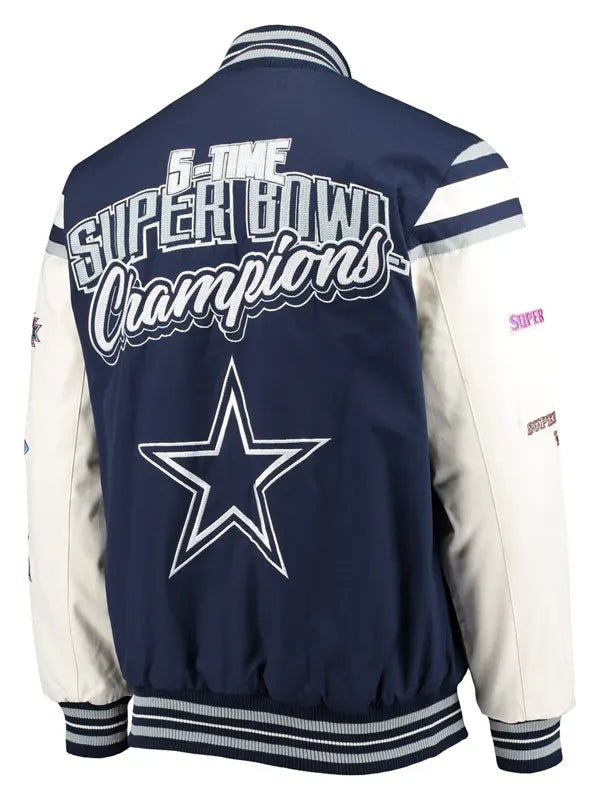 Dallas Cowboys Super Bowl 5x Champions Varsity Jacket