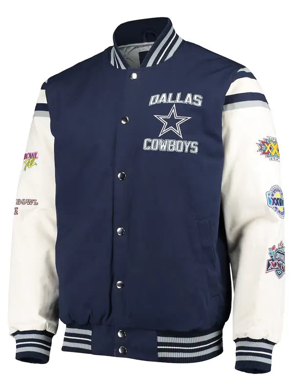 Dallas Cowboys Super Bowl 5x Champions Varsity Jacket