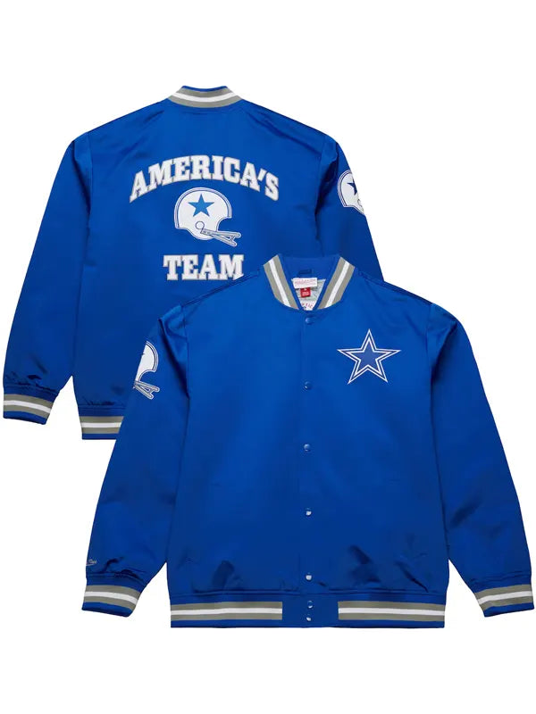 Dallas Cowboys Vintage Double Down Blue Satin Jacket