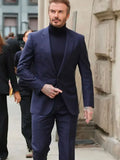 David Beckham Blue Suit