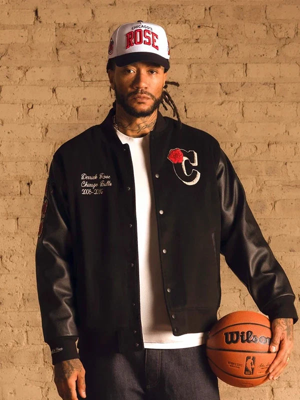 Derrick-Rose-Chicago-Bulls-Retirement-Letterman-Jacket-Black