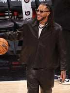 Derrick-Rose-Retirement-2026-Black-Bomber-Leather-Jacket