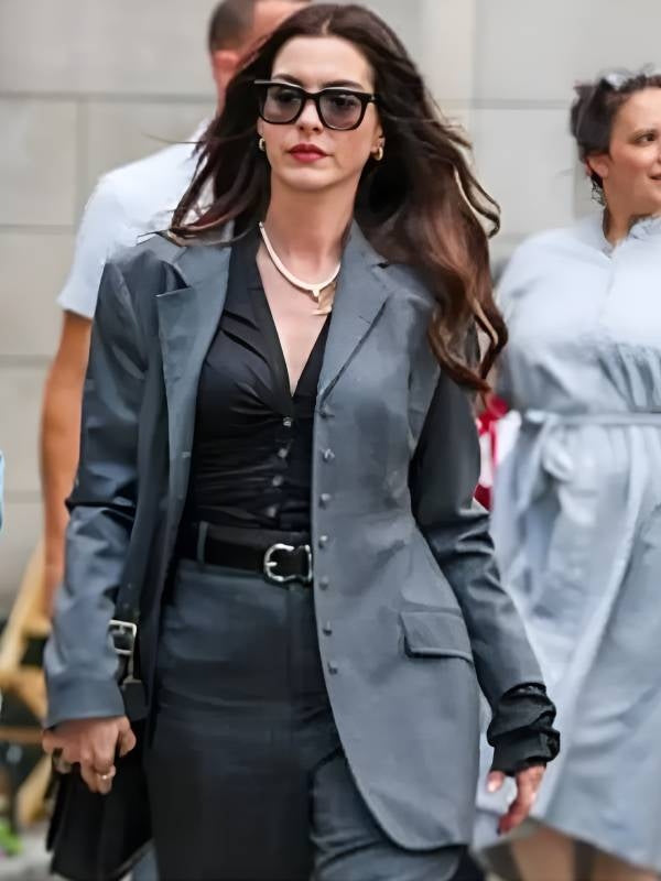 Devil Wears Prada 2 Anne Hathaway Gray Blazer