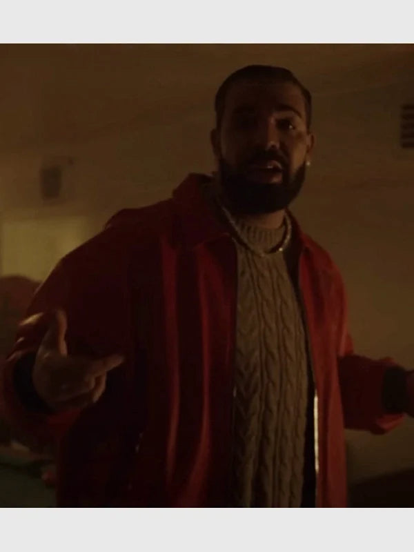 Drake Polar Opposites Red Leather Jacket