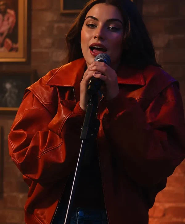 Ella Bright Cherry Pie Red Bomber Jacket
