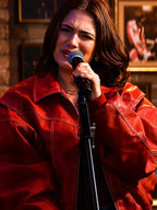 Ella Bright Cherry Pie Red Bomber Jacket