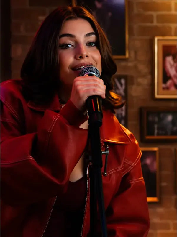 Ella Bright Cherry Pie Red Bomber Jacket