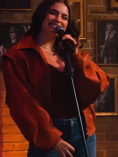 Ella Bright Cherry Pie Red Bomber Jacket