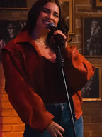 Ella Bright Cherry Pie Red Bomber Jacket