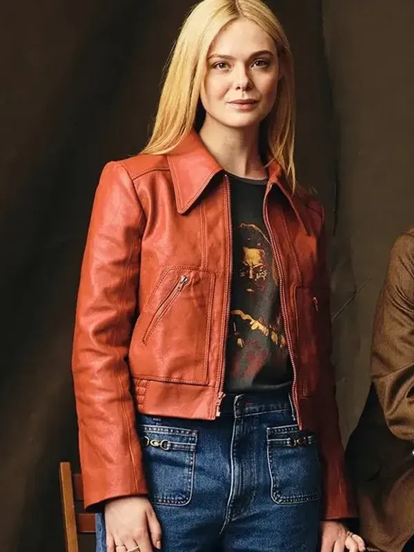 Elle Fanning Margo’s Got Money Troubles 2026 Leather Jacket