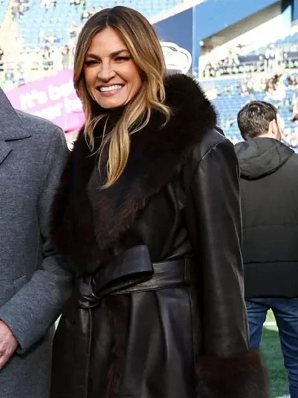 Erin-Andrews-NFC-Championship-Leather-Coat