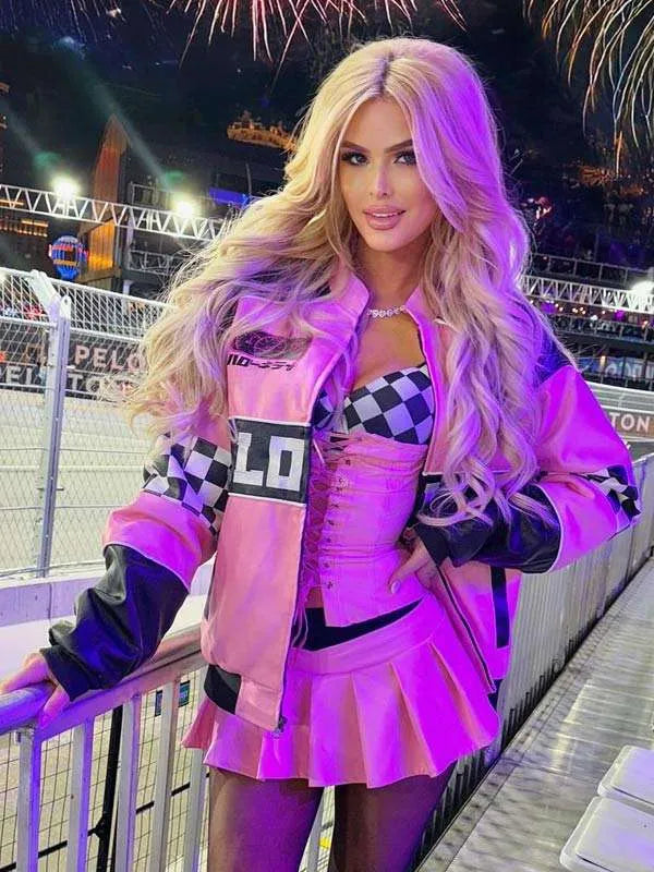 Kina Tavarozi Hello Kitty Pink Racing Leather Jacket
