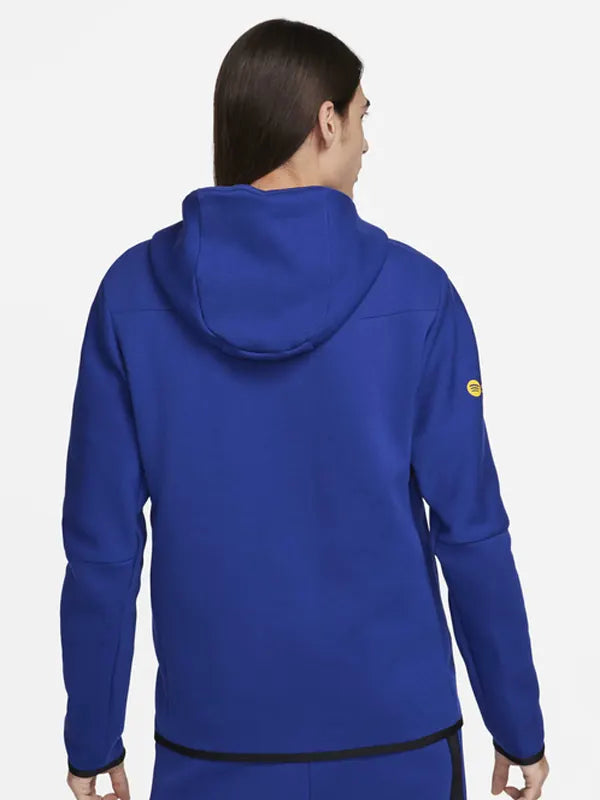 FC Barcelona Tech Windrunner Nike Soccer Hoodie Blue Back
