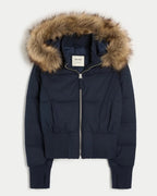 Faux-Fur-Trim-Puffer-Bomber-Jacket-Blue