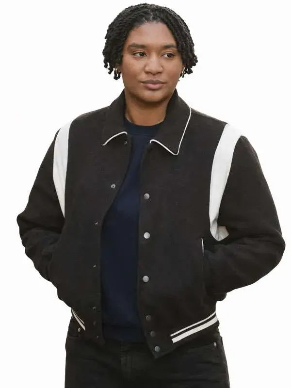 Fire Country S04 Jules Latimer Black Wool Bomber Jacket