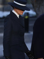 Melania Trump 2026 Black Long Coat