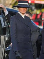 Melania Trump 2026 Black Long Coat