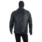 Seth Rollins Black Fur Black Leather Jacket Zing Apparel