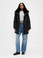 GAP-Faux-Fur-Trim-Midi-Puffer-Jacket-Black