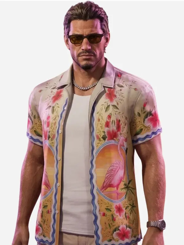 GTA VI Jason Duval White Floral Shirt
