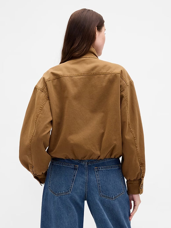 Gap Twill Bubble Jacket Brown