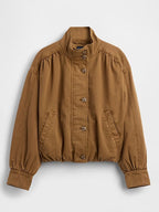 Gap Twill Bubble Jacket Brown