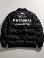 George Russell Mercedes Black Bomber Jacket
