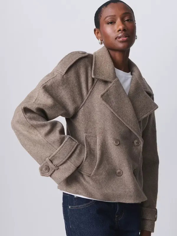 Gina Tricot Short Felt Trench Jacket