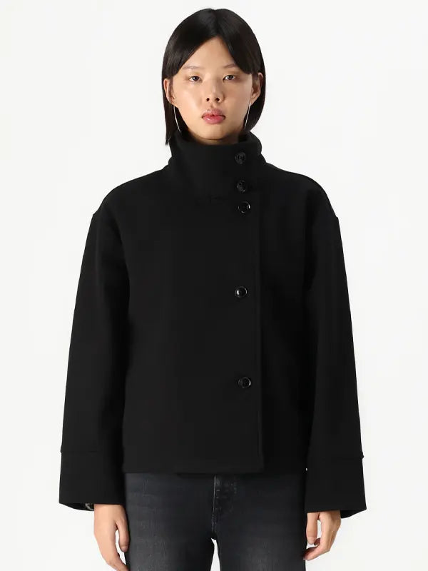 Gina Tricot Short Felt Jacket Black