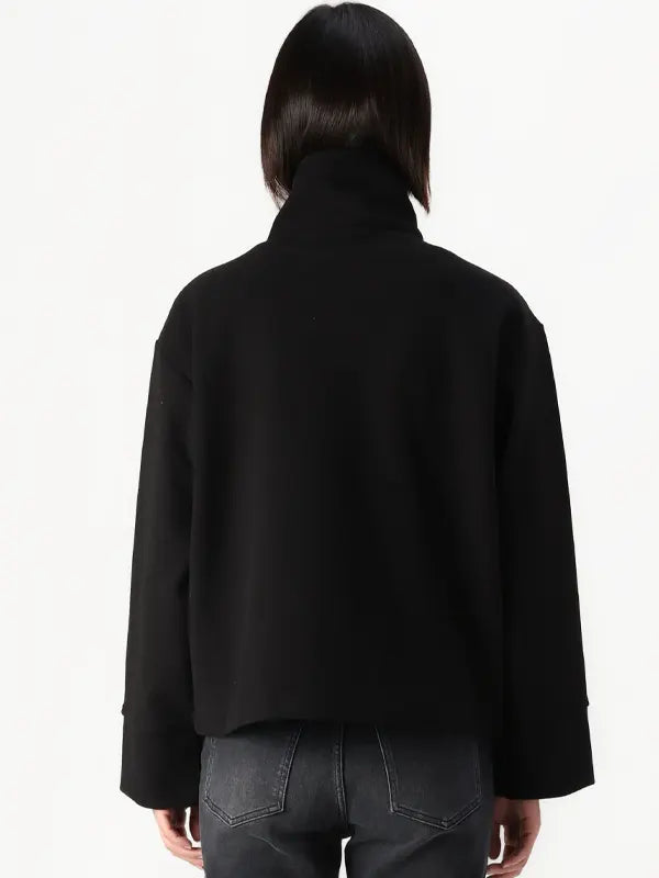 Gina Tricot Short Felt Jacket Black