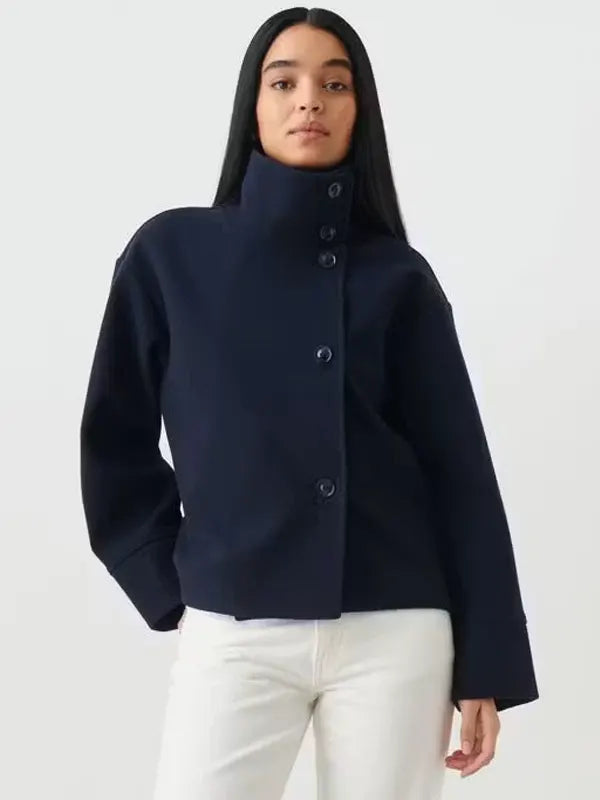 Gina Tricot Short Felt Jacket Blue