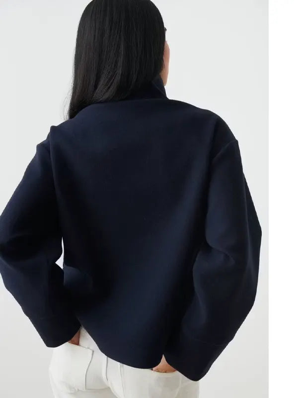 Gina Tricot Short Felt Jacket Blue