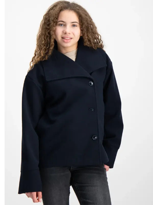 Gina Tricot Short Felt Jacket Blue