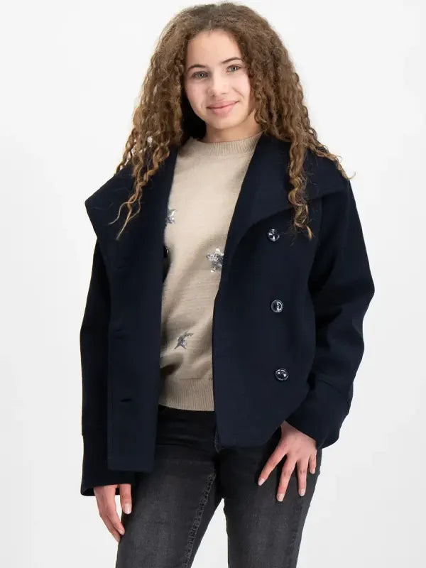 Gina Tricot Short Felt Jacket Blue