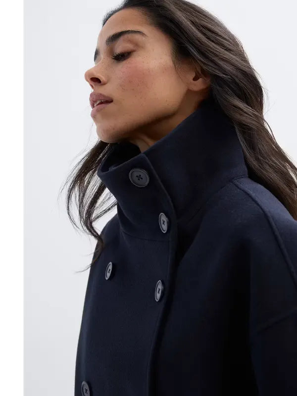 Gina Tricot Short Felt Jacket Blue