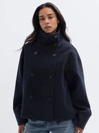 Gina Tricot Short Felt Jacket Blue